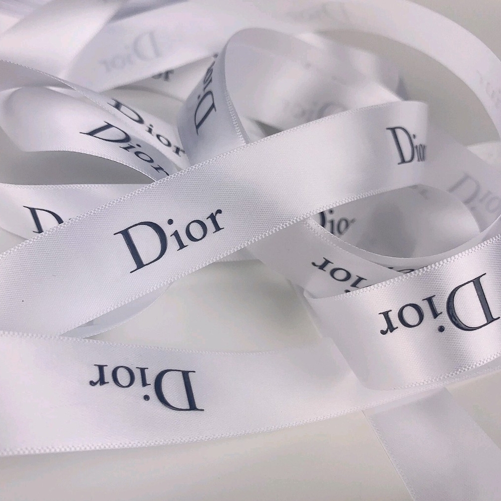 Authentic Christian Dior White Satin Ribbon 2cm • 6 Yard Continuous Cut